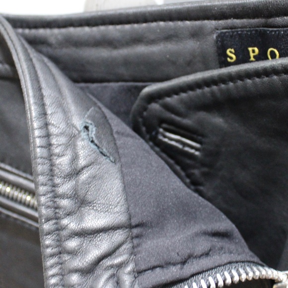 The Kooples Sport Black Leather Asymmetrical Zipper Mini Skirt Size 1 / Small - Picture 7 of 7